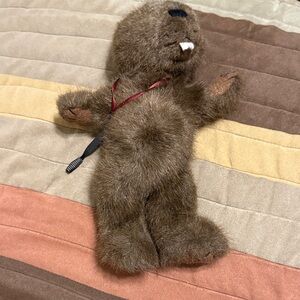 Vintage Plush Brown Beaver Stuffed Animal